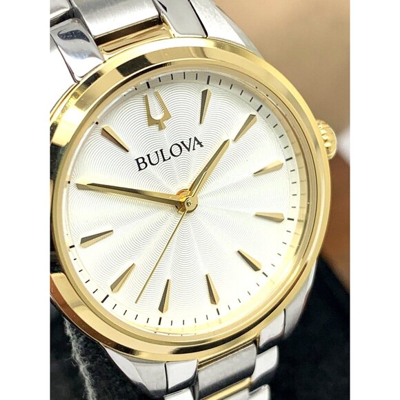 Bulova Women's Watch 98L277 Quartz Silver Dial Two Tone Stainless Steel - Picture 1 of 12